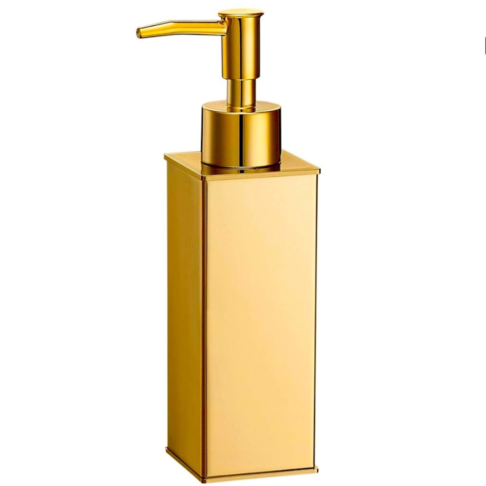 BG Soap Dispenser,Stainless Steel Liquid Hand Free Standing (Gold, Square